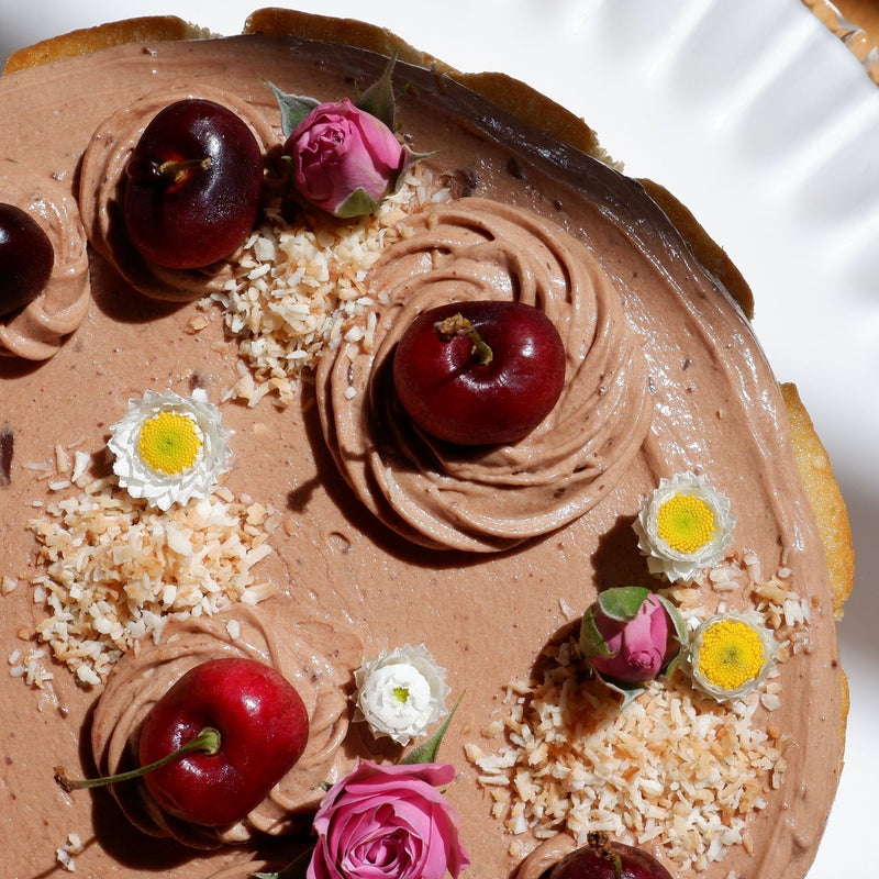 Cherry, Dark Chocolate, and Coconut Cake Recipe